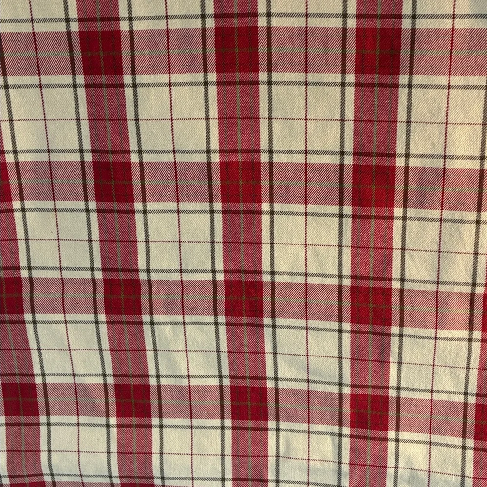 Pottery Barn red/cream plaid table runner 100% cotton holiday home decor 88